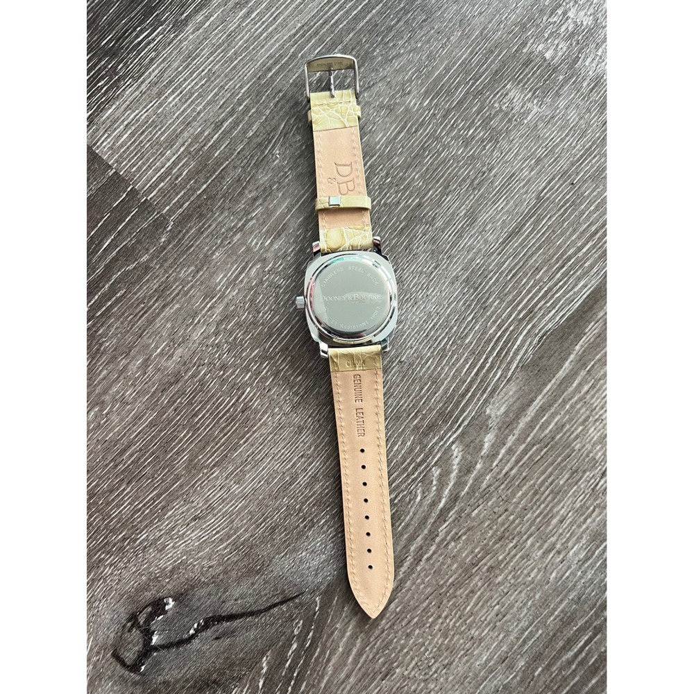 Dooney & Bourke Wristwatch Women OS Cream Leather Croc Embossed Stainless - Picture 5 of 6